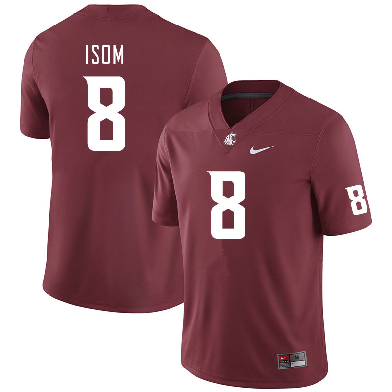 Men #8 Daniel Isom Washington State Cougars College Football Jerseys Sale-Crimson